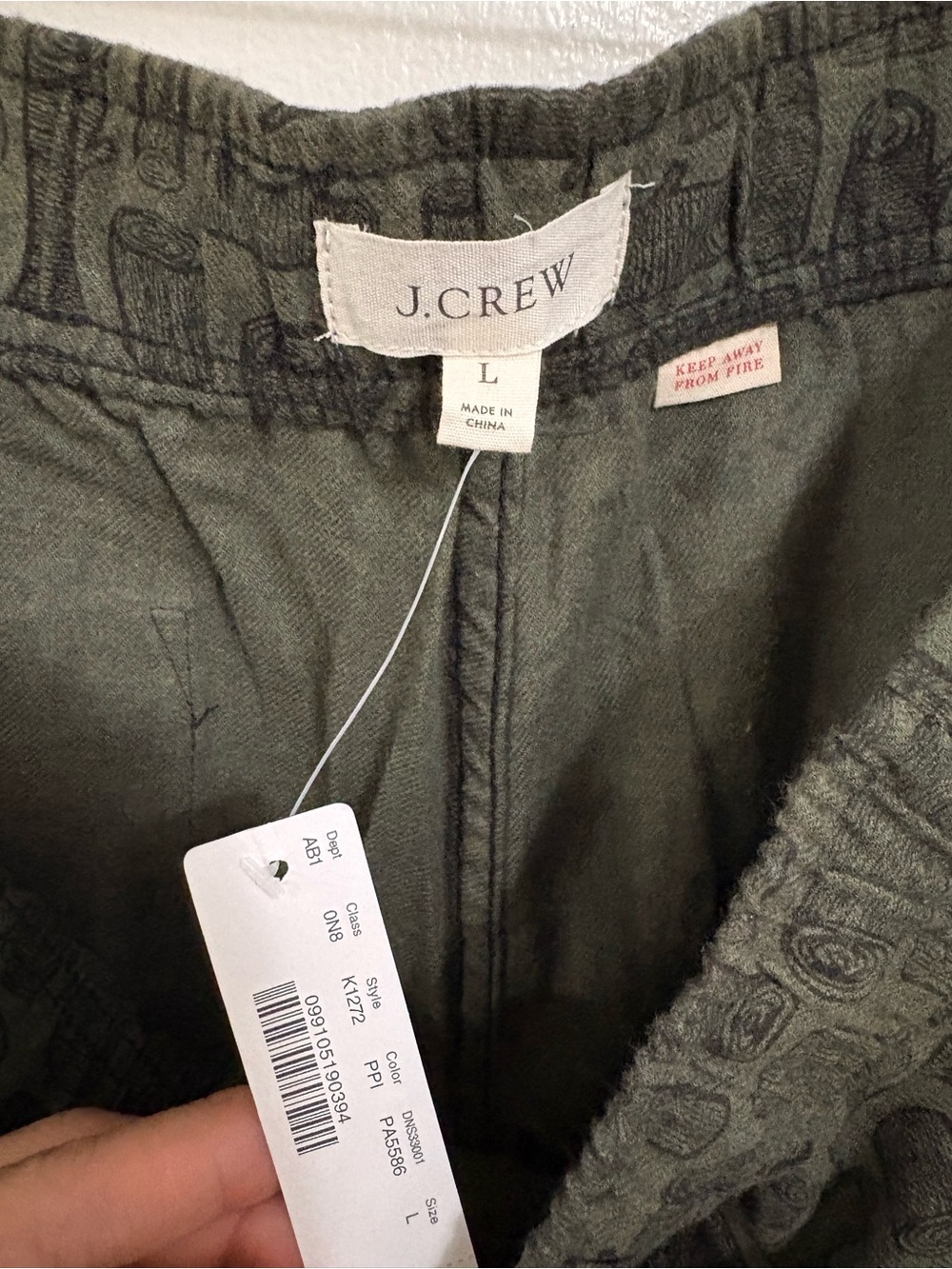 NWT JCrew Men’s Pajama PJ Lounge Pants Bottoms Large